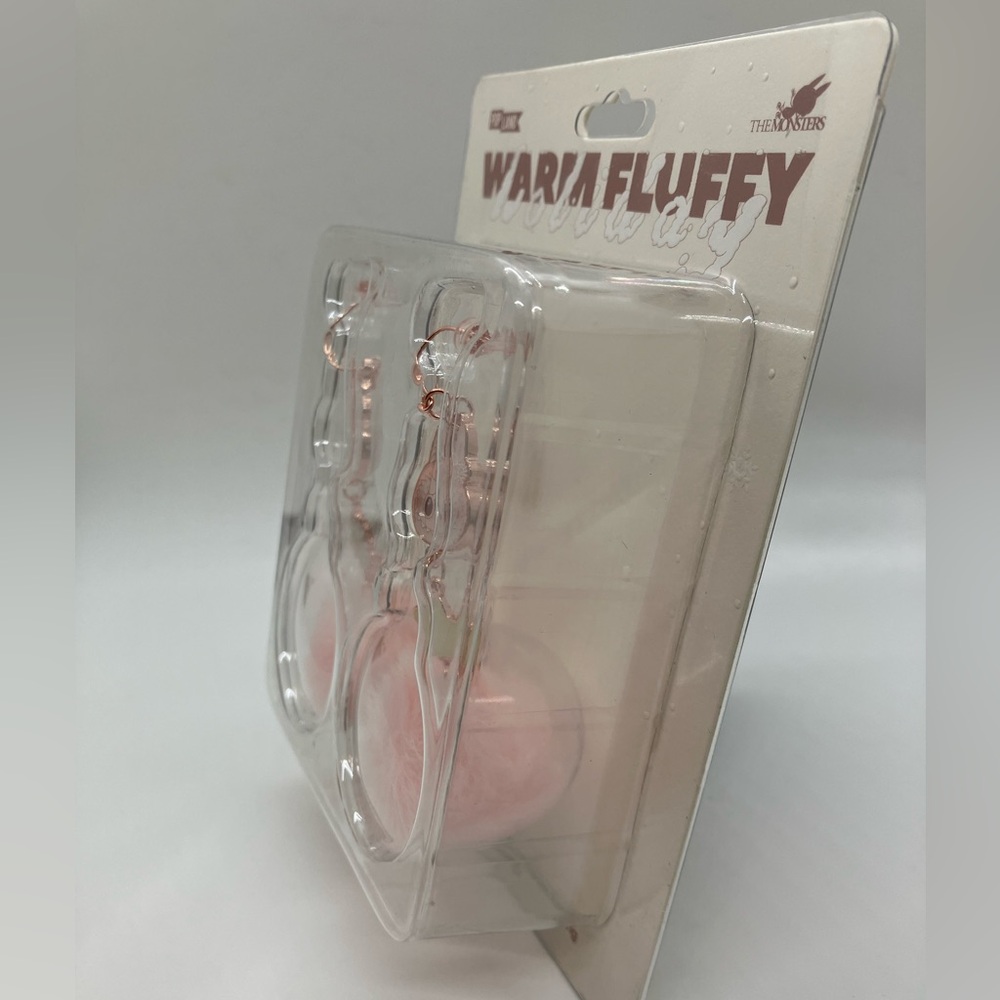 Authentic Pop Mart Labubu Mokoko Warm Fluffy Holiday Pompom Pink Dangly Earrings - Picture 5 of 6